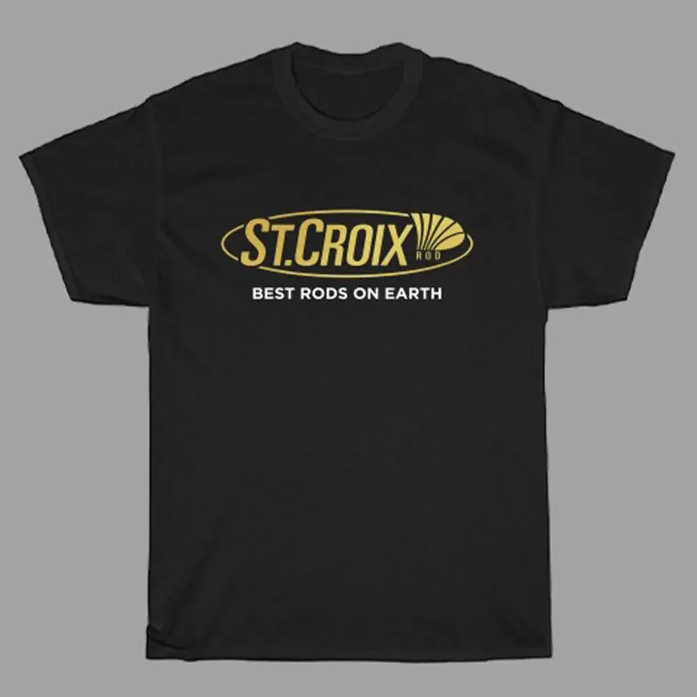 St. Croix Fishing Rods Logo Men's Black T-Shirt Size S to 3XL