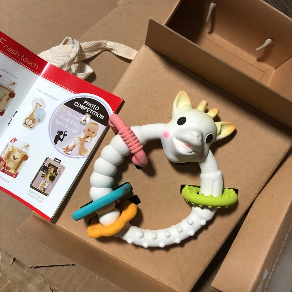Gutta percha BABY BANANA Natural rubber latex Fanfan Giraffe Teether Soft Soothing pacifier Toy Pendant Giraffe Teething gel