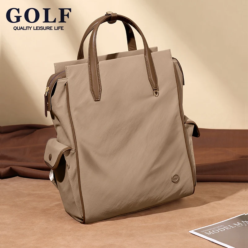 GOLF QUALITY Women's Casual Backpack Waterproof Large Capacity 14-Inch Laptop Bag Versatile Commuter Shoulder Pack Solid Color