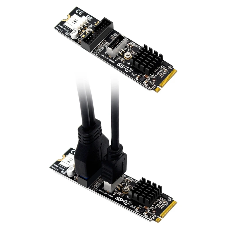 M.2 PCI E vers USB3.0 TYPE-C + 19/20P Wild 6,000 Carte Graphique Carte Vidéo Extender M2 à PCI-E Transfert Mining Riser
