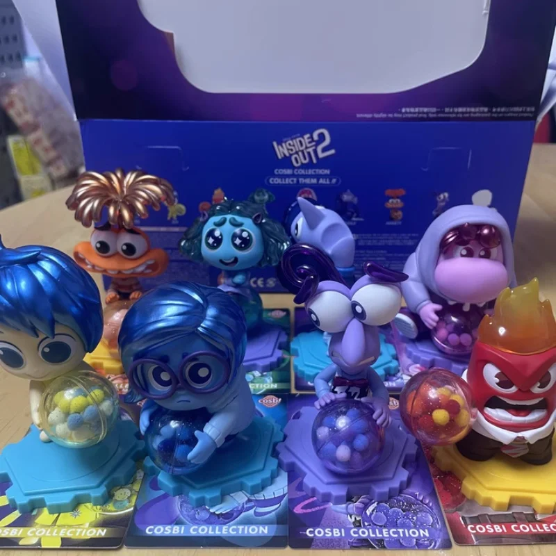 2024 Original Cosbi Pixar Inside Out 2 Figure Joy Sadness Anger Disgust Collectible Figurine Doll Kids Birthday Gift