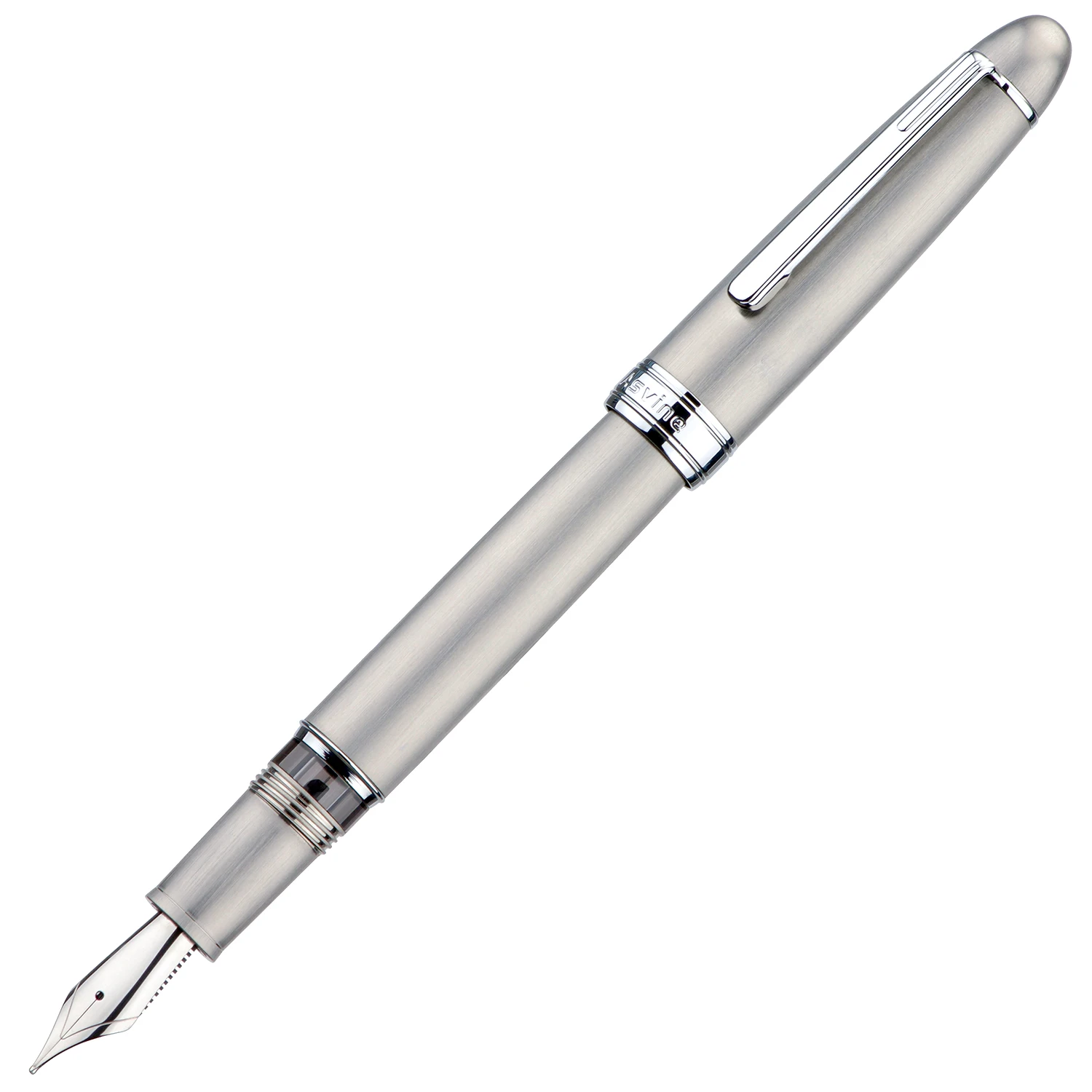 Asvine J16 Piston Fountain Pen Germany Jowo EF/F/M/B Nib, Solid Titanium Smooth Writing Office Gift Pen School Supplies
