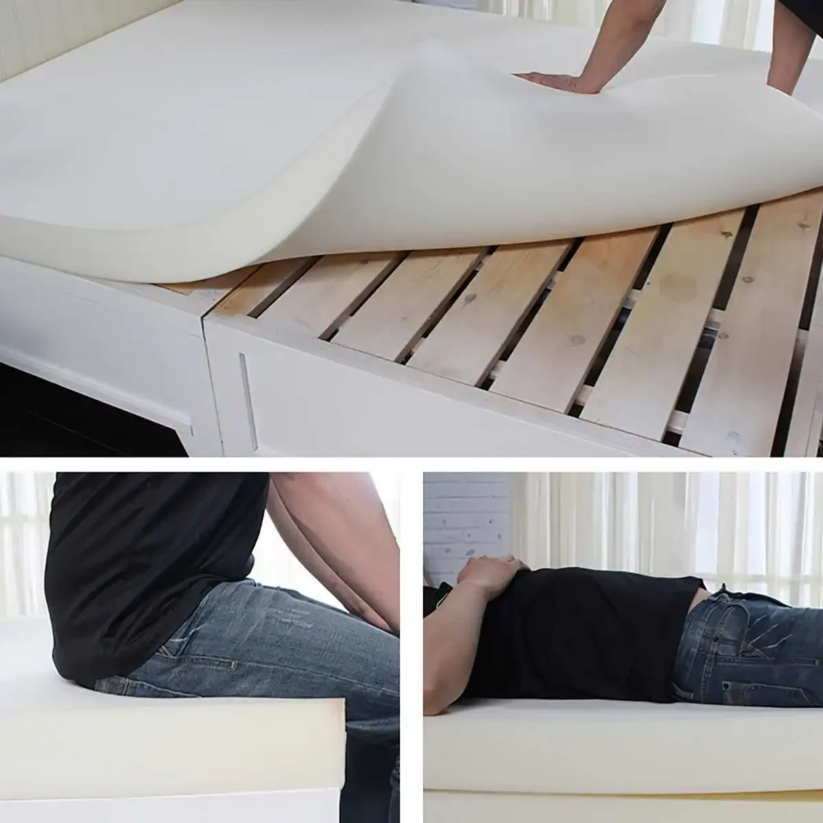 150x50cm High Density Seat Cushion Foam Replacement Polyurethane Upholstery Cushion Pad White Firm Foam Sheet Cushion Pads