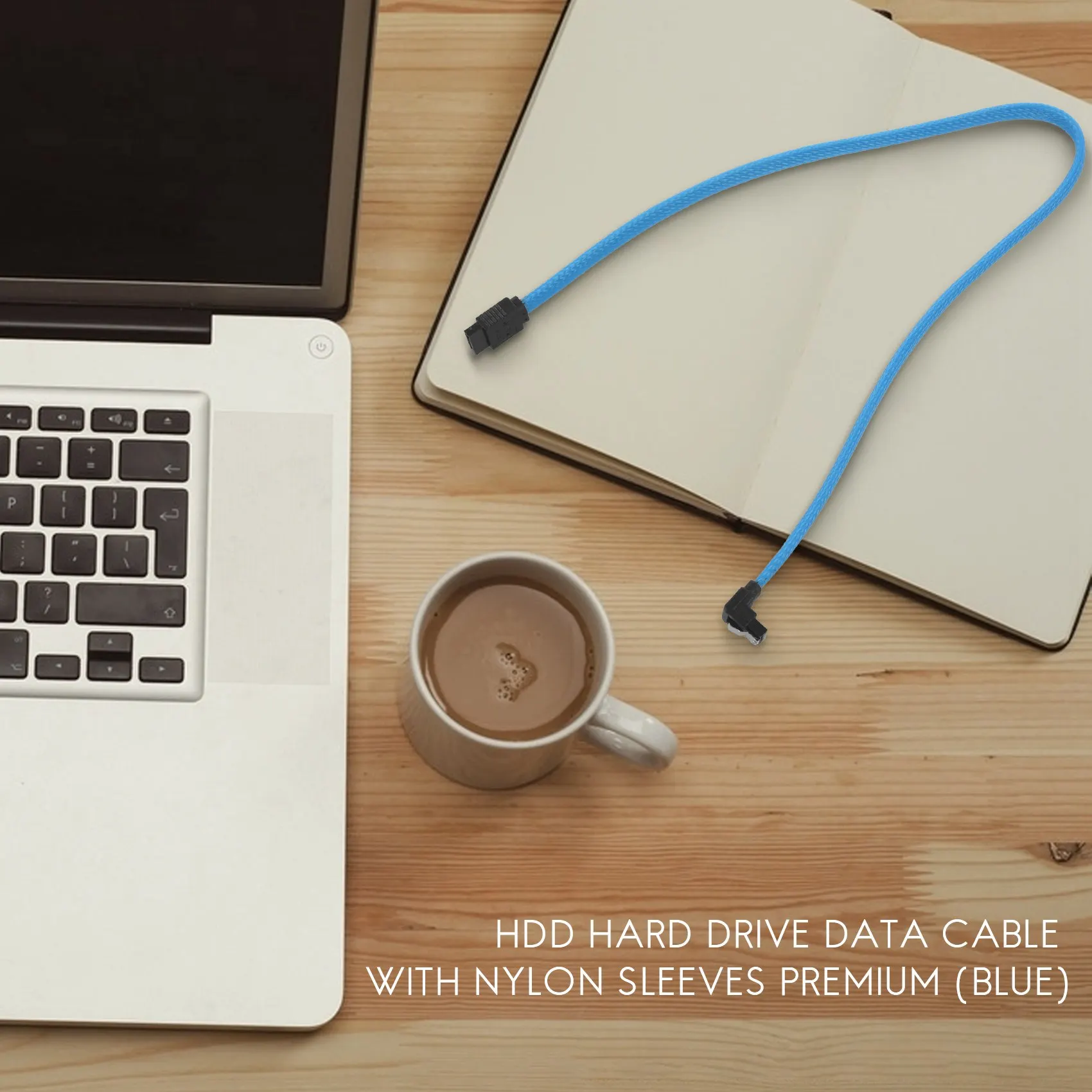 DT21 for SATA 3.0 III SATA3 7pin Data Cable 6Gb/s SSD HDD Hard Disk Data Cord with Nylon Sleeved 50CM Blue