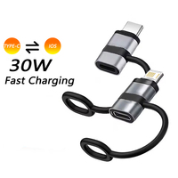 PD30W USB C to iOS Adapter, Type C Male to Lightning Female Converter for iPhone 14 13 12 11 Pro Max Macbook iPad Fast Charging