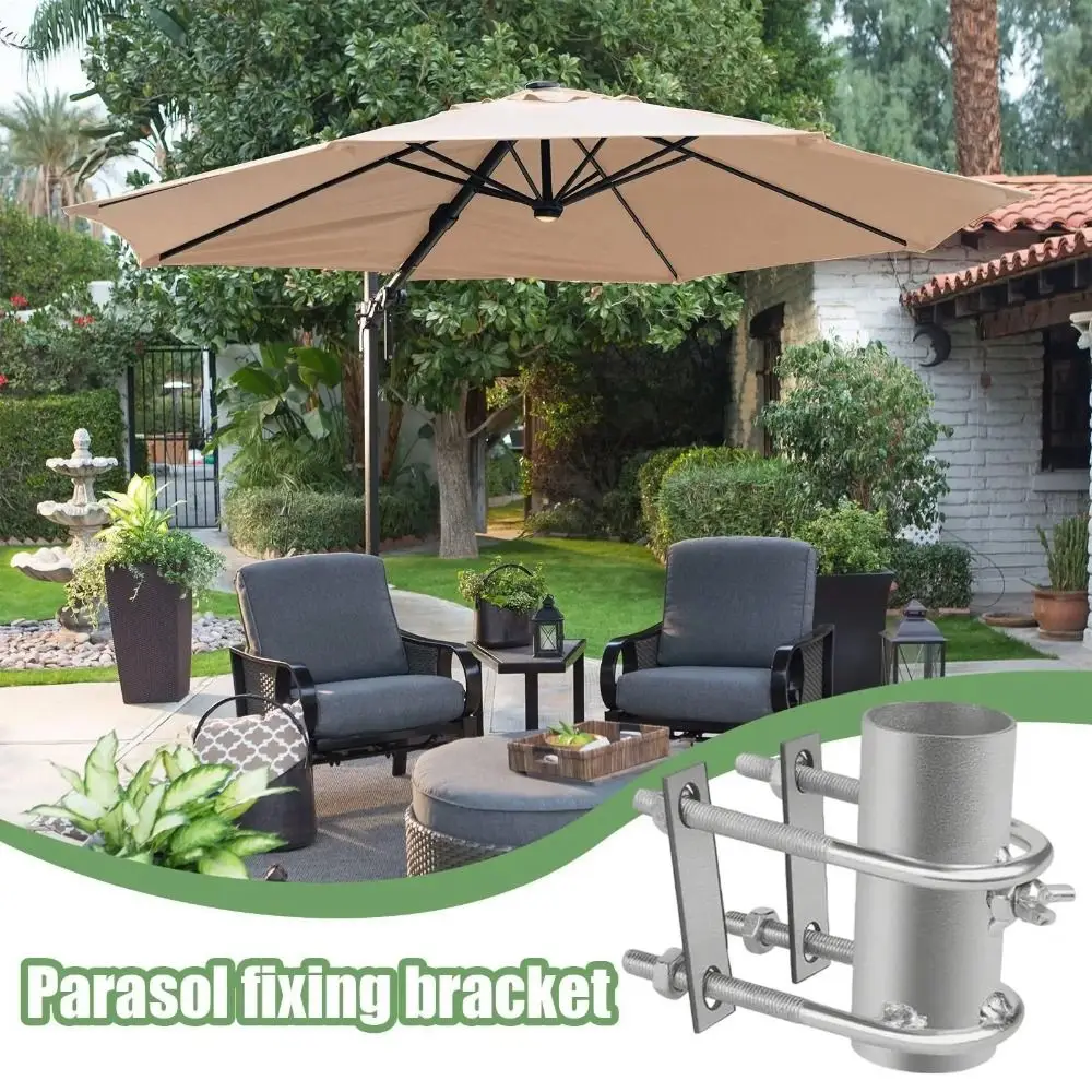 Adjustable Umbrella Clamp Bracket Water-proof Anti-rust Patio Umbrella Holder Easy To Install Shock-proof Parasol Fixing Clip