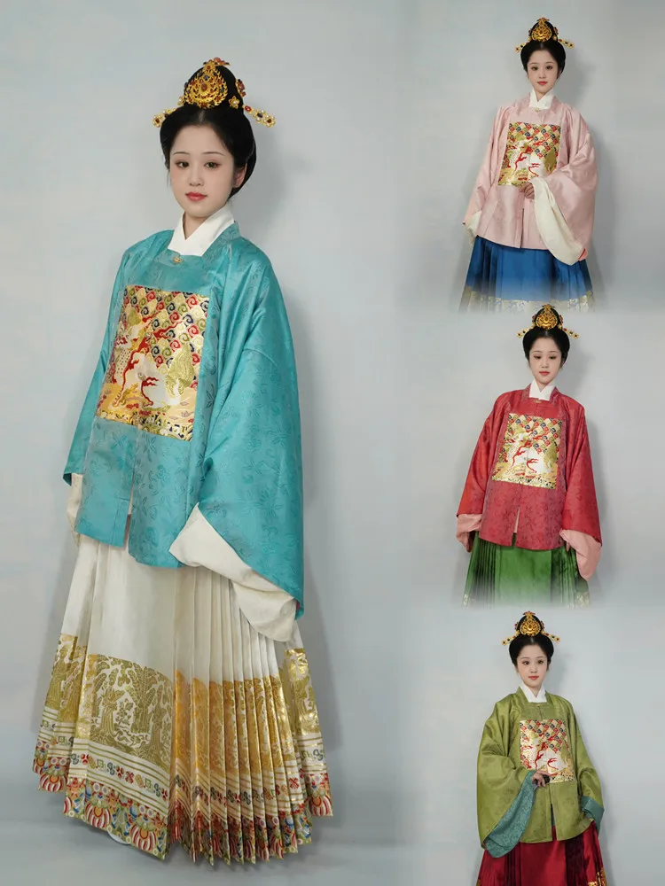 

Xiaowen оригинальное восстановление Ming Dynas Sle с квадратным воротником в стиле пэчворк, повседневный осенне-зимний женский традиционный костюм Hanfu