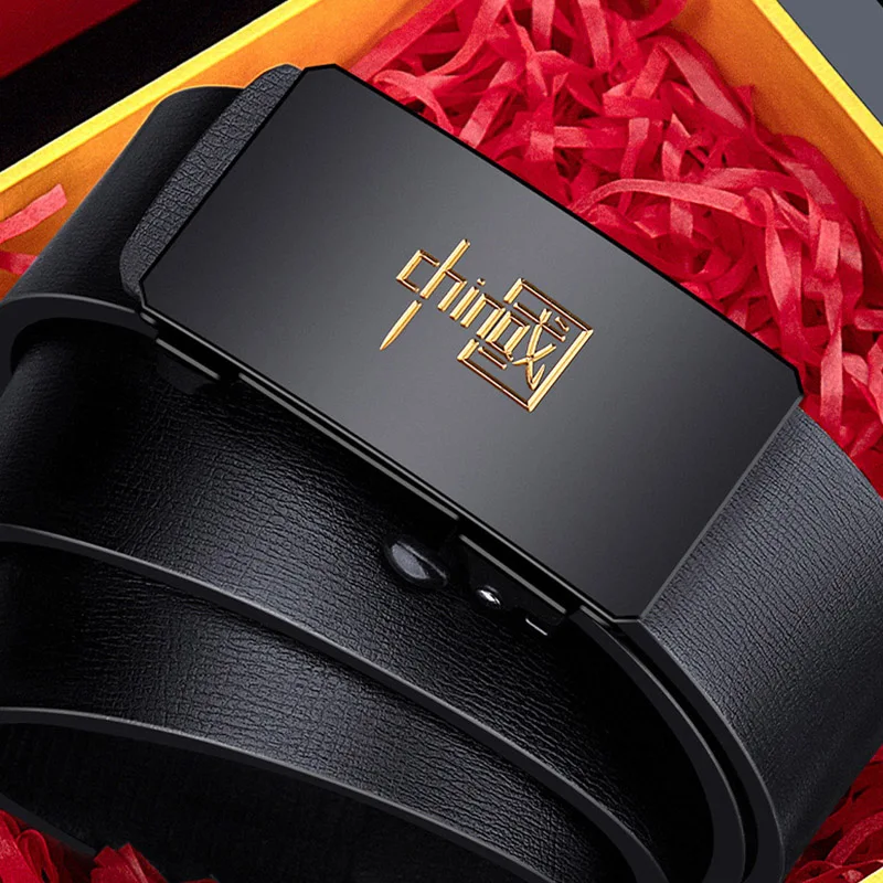 2023 Autumn Men's Cowhide Belt Business Leisure Automatic Buckle Leather Waistband Fashion Lacquer Leather Luxury Designer Belt