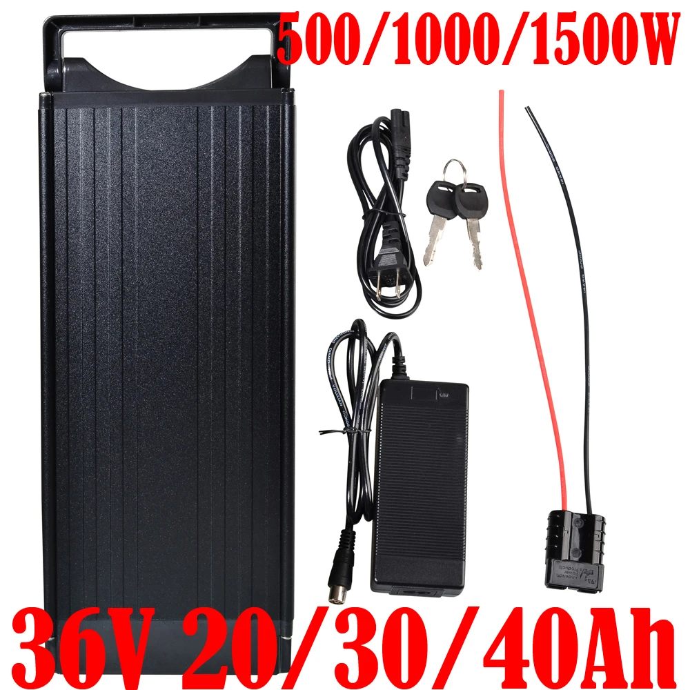 

Rear Rack ebike Battery 36V 20Ah 25Ah 30Ah 35Ah Electric Bicycle Scooter Lithium Batterry for 24-28 inch 1500W 1000W 500W Motor