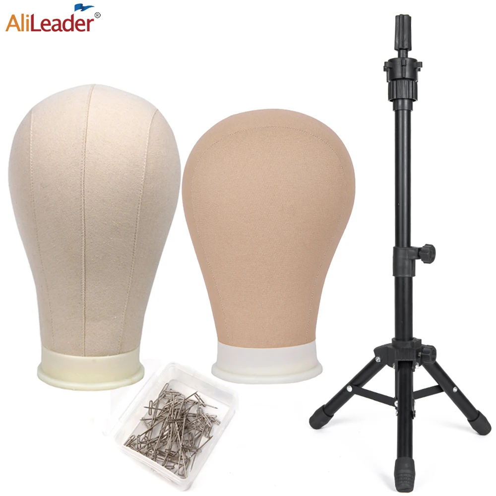 Mini trépied de 64CM pour tenir la tête de Mannequin, tête de fabrication de perruque de bonne qualité avec broches en T, support de perruque en métal réglable