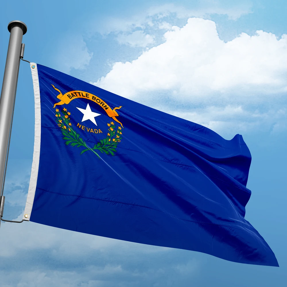 Nevada Flag 3*5FT 90*150CM USA States Flags Design Custom Indoor Outdoor Decor Banners  Polyester UV Resistance Double Stitched