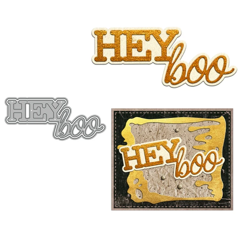 

Halloween Hey Boo Mini Cutting Dies DIY Scrapbooking Supplies Metal Dies Knife Mold For Card Making Albums Decor