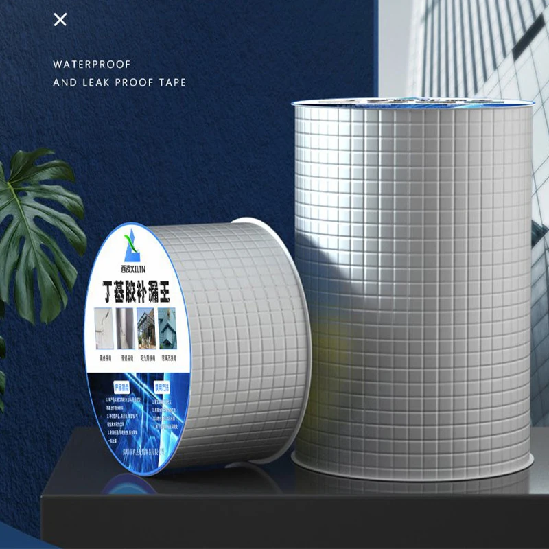 

Aluminum Foil Butyl Rubber Tape Self Adhesive High temperature resistance Waterproof for Roof Pipe Repair Home Renovation Tools