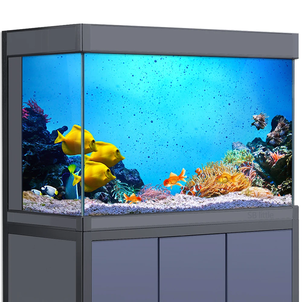 

Aquarium Background Sticker Decoration for Fish Tanks , Undersea Ocean Coral HD 3D Poster Self-Adhesive Waterproof