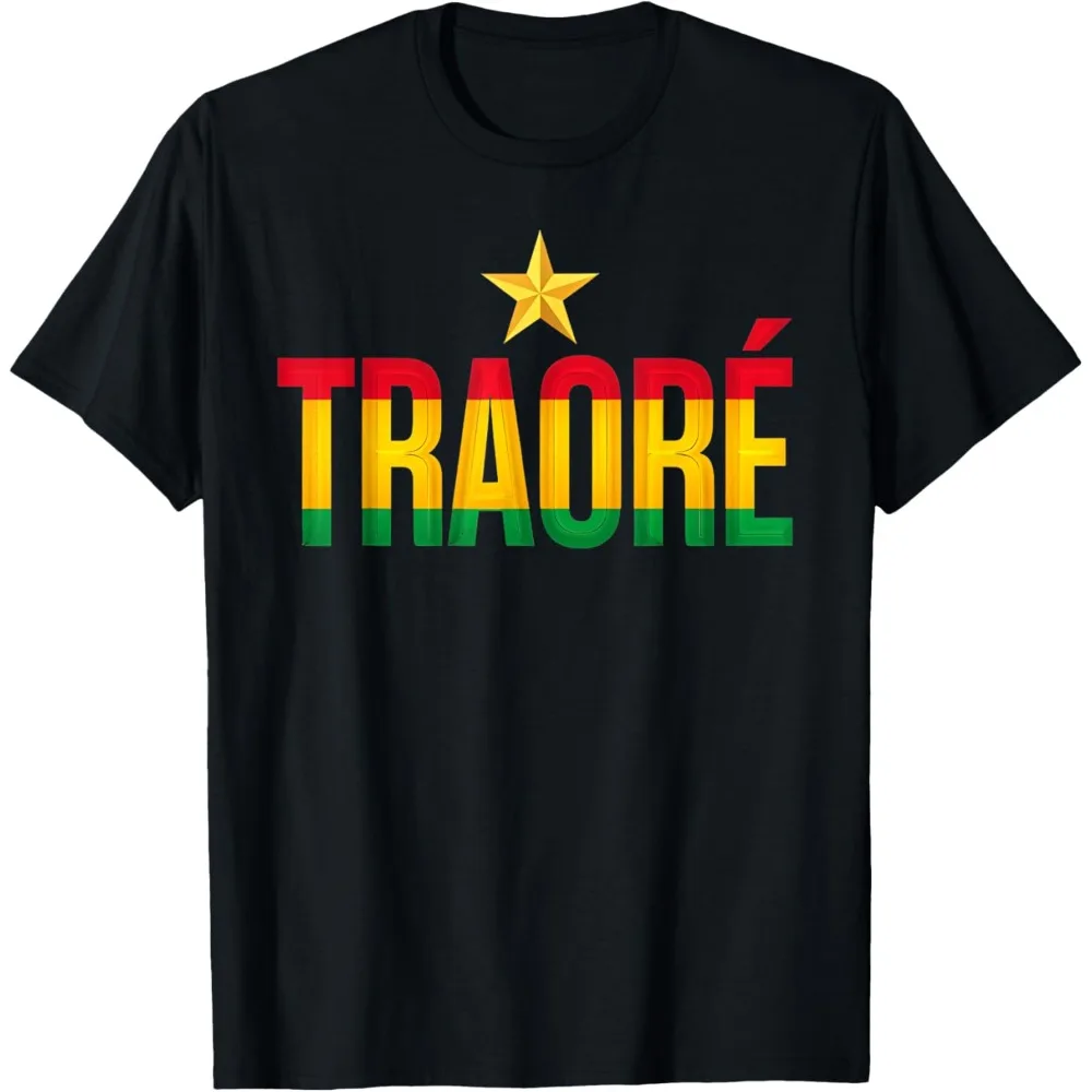 Ibrahim Traore Men Shirt Thomas Sankara Burkina Faso T-Shirt African Revolution Pan Africanism Leader Vintage Style Men Clothing