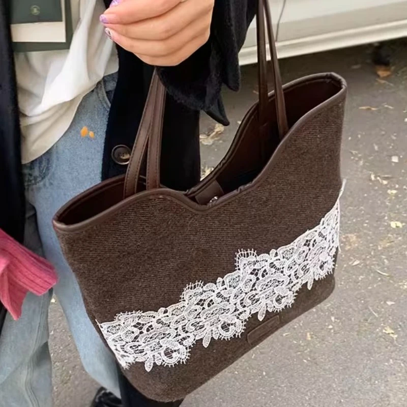 

Женская коричневая сумка в стиле ретро Y2k, эстетичная сумка подмышки, повседневная винтажная офисная женская сумка на плечо, корейские повседневные кошельки и сумки