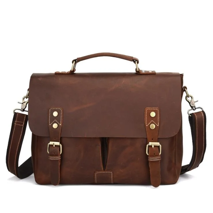 Imagem -03 - Homens Negócios Formais Maleta Bolsa de Ombro Couro Casual Mensageiro Baggenuine Couro Masculino Feminino Crossbody Computador Bolsa