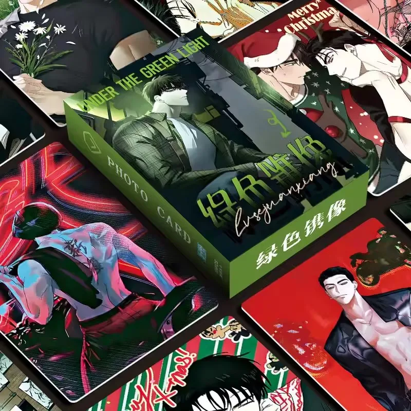 55PCS Under The Green Light Lomo Cards Set Korean Manhwa Matthew & Jin Collectible HD Mini Photo Cards Fan Merch Gift