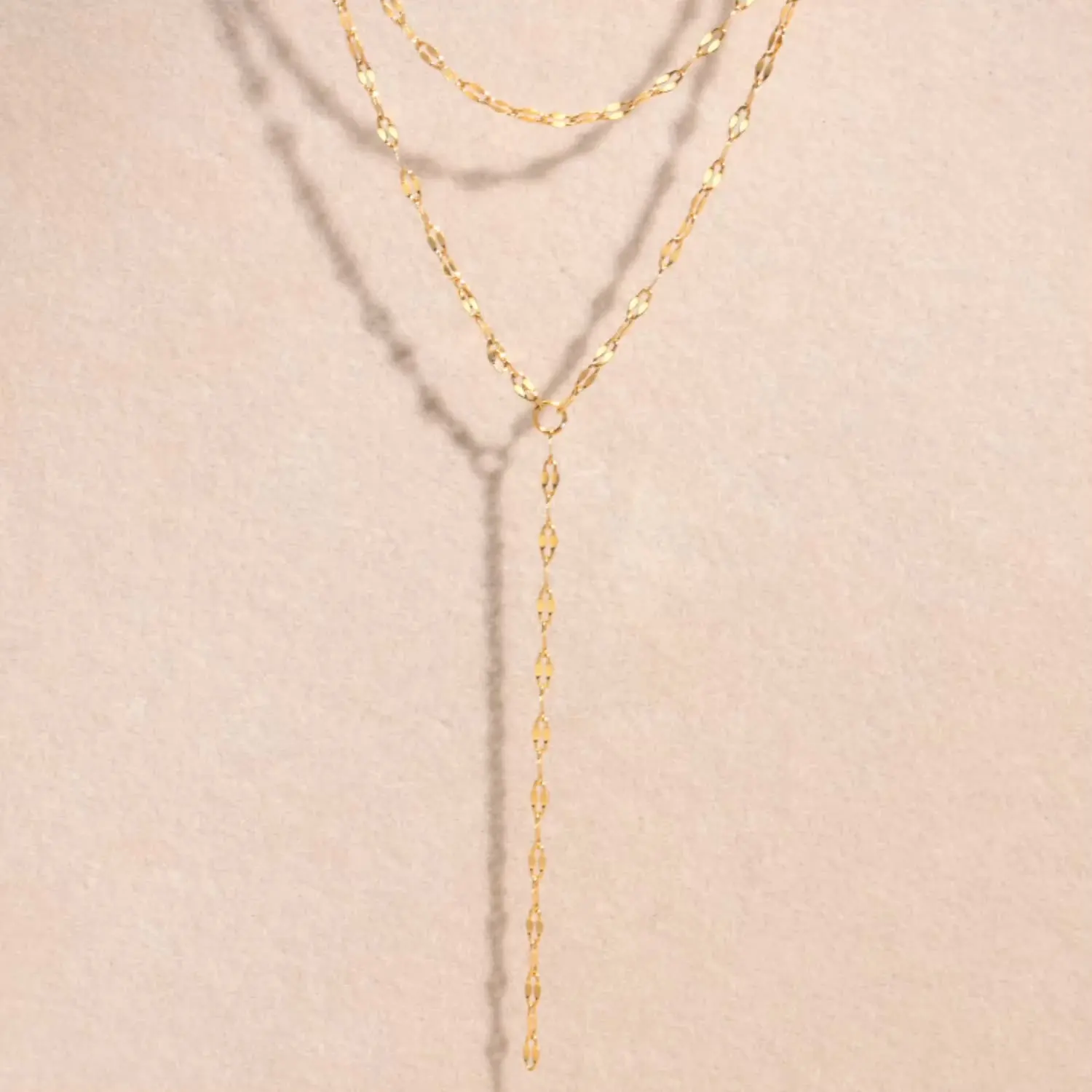 Vnox Chic Long Necklaces for Women Teens Girls, Gold Color Stainless Steel  Sexy Y Necklace Collar, Layered Chain Necklaces