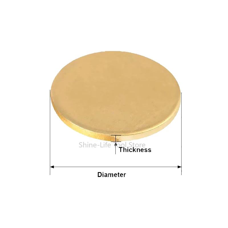 Thick 0.3-5mm H62 Brass Round Plate Diameter 10mm-250mm Brass Pad Yellow Copper Gasket Board Brass Sheet