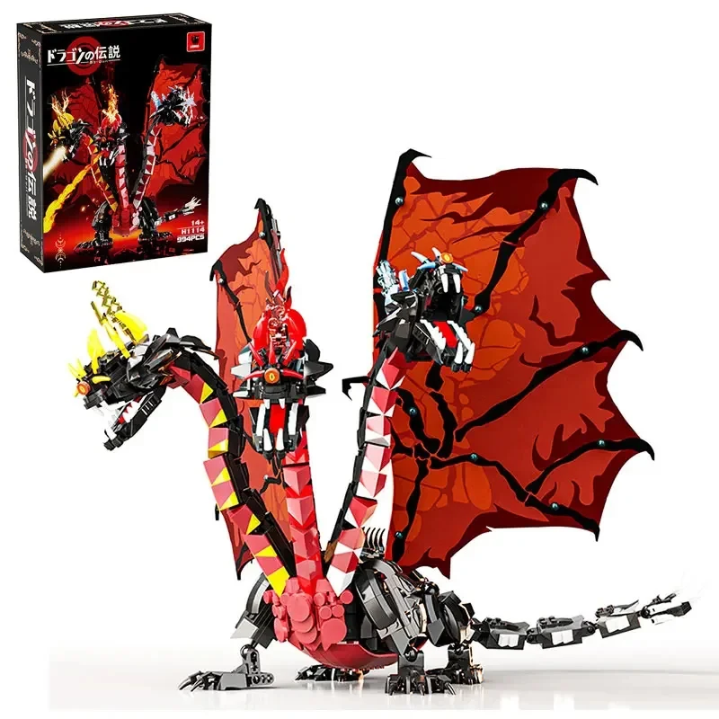 

994PCS Creative Game The Legend Movies Three Heads Dragon Building Blocks Model Assemble Bricks Toys Gift For Childrens Adults
