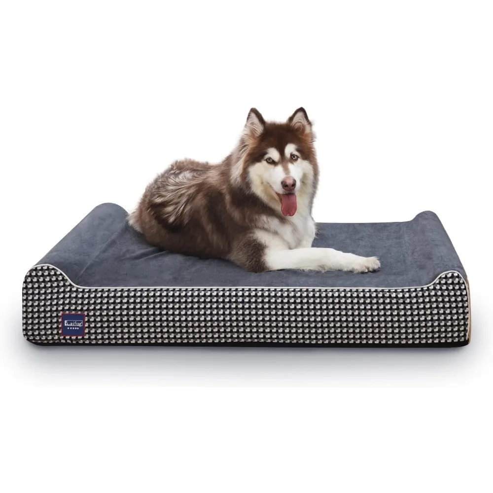 

Laifug Orthopedic Memory Foam Extra Large Dog Bed with Pillow and Durable Water Proof Liner & Removable Washable Cover & Smart