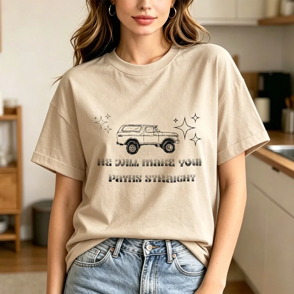 He Will Make Your Paths Straight Christian Off-Road Casual Graphic T-Shirt Christian Off-Road Lover Gift Shirt Women Men Tshirt