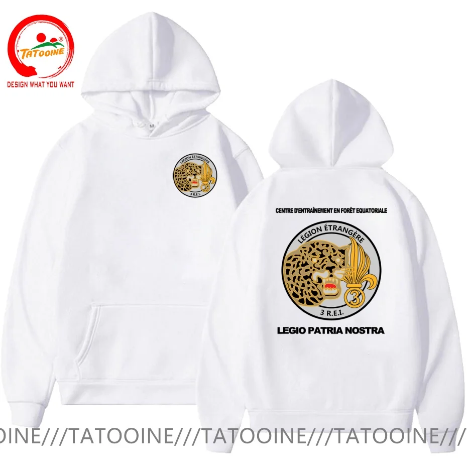 Camiseta com o logotipo da 3ª Esquadra de Infantaria da Legião Estrangeira Francesa, modelo masculino, peça de vestuário moderna e casual, camisa esti