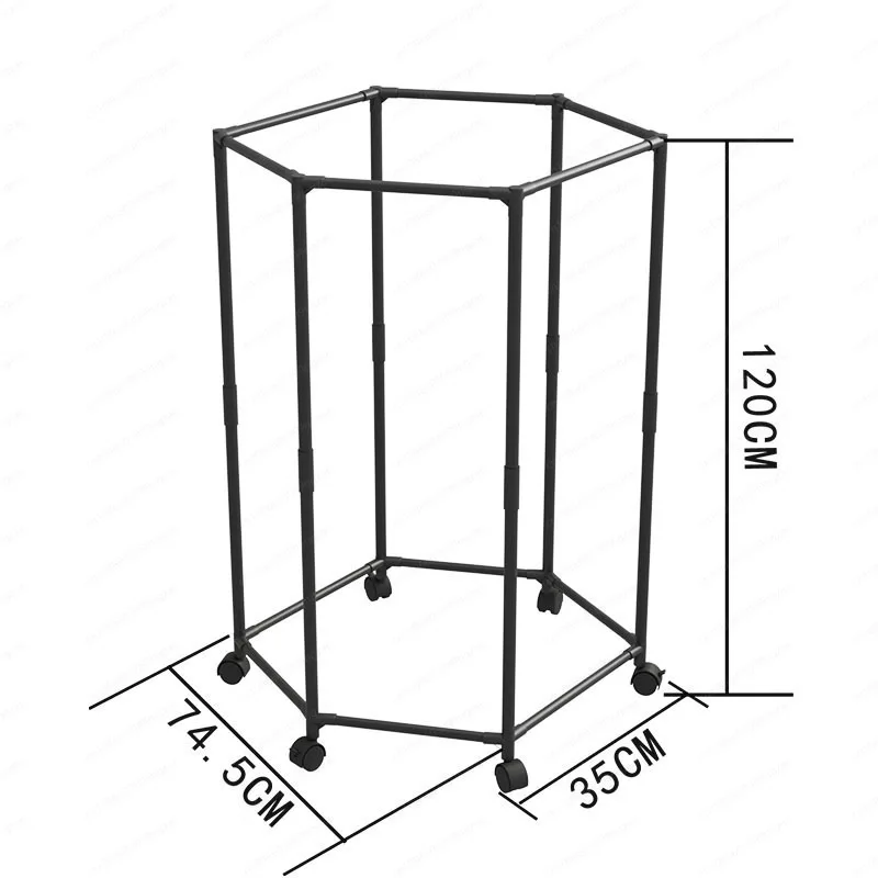 

Hexagonal large-capacity drying rack moved on the floor, indoor hanging clothes on the floor, simple with pulley drying rack
