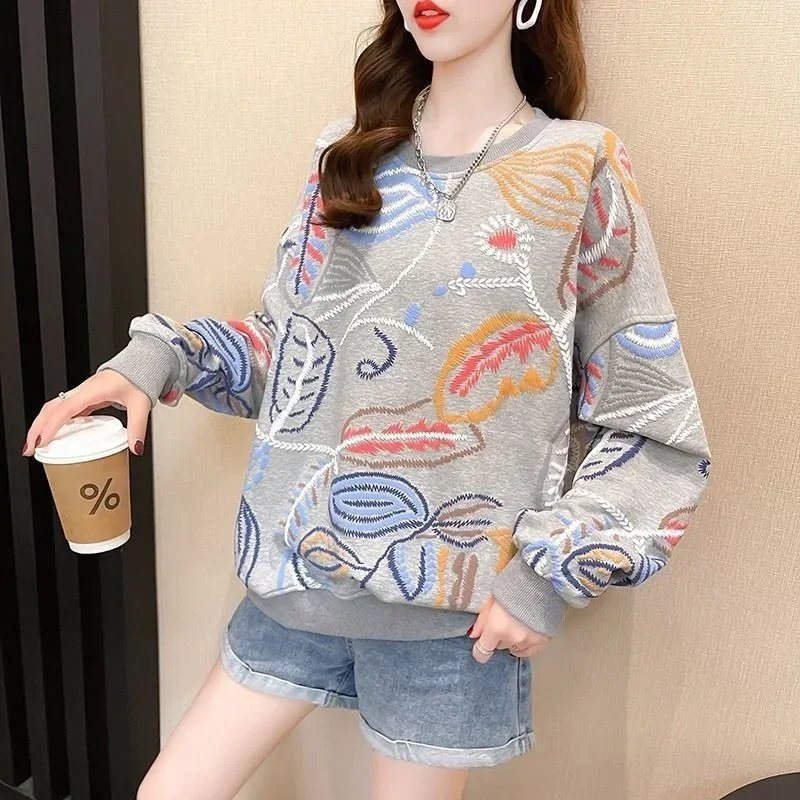 Casual Sweatshirt Loose Clothes for Women Crewneck Streetwear Shirt Korean Fashion Graphic Women\'s Tops Anime Aesthetic Pullover