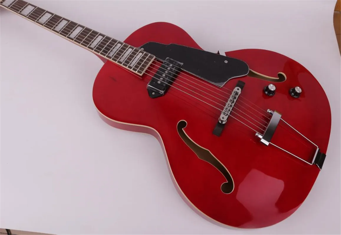 Good quality jazz hollow body double F hole red electric guitar electricas electro electrique guitare guiter guitarra gitar