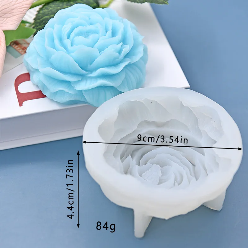 5PCS 3D Large Peony Silicone Candle Mold DIY Handmade Creative Flower Aromatherapy Plaster Resin Soap Making Supplies Home Gifts