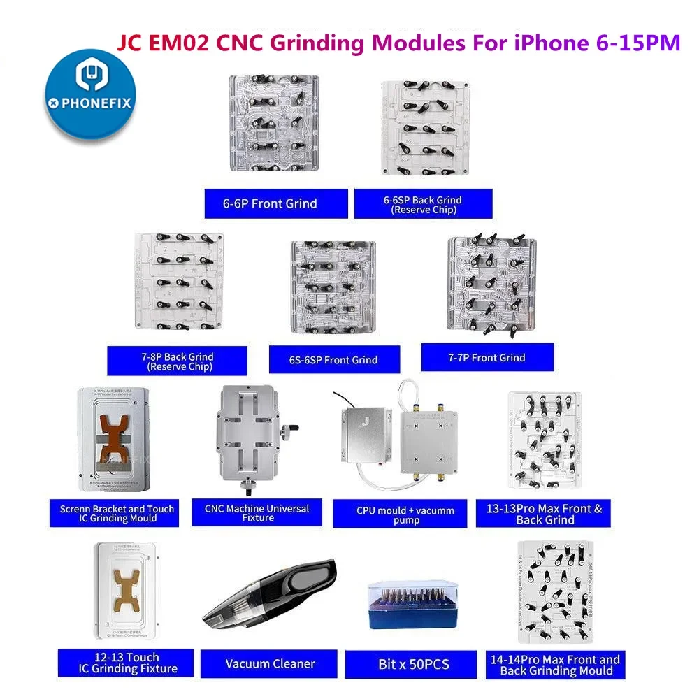 Imagem -03 - Suporte de Tela Cnc para Iphone jc Em02 Cnc Inteligente Touch ic Módulo de Moagem de Slot de Cartão Chip ic Bga Reparação de Polimento