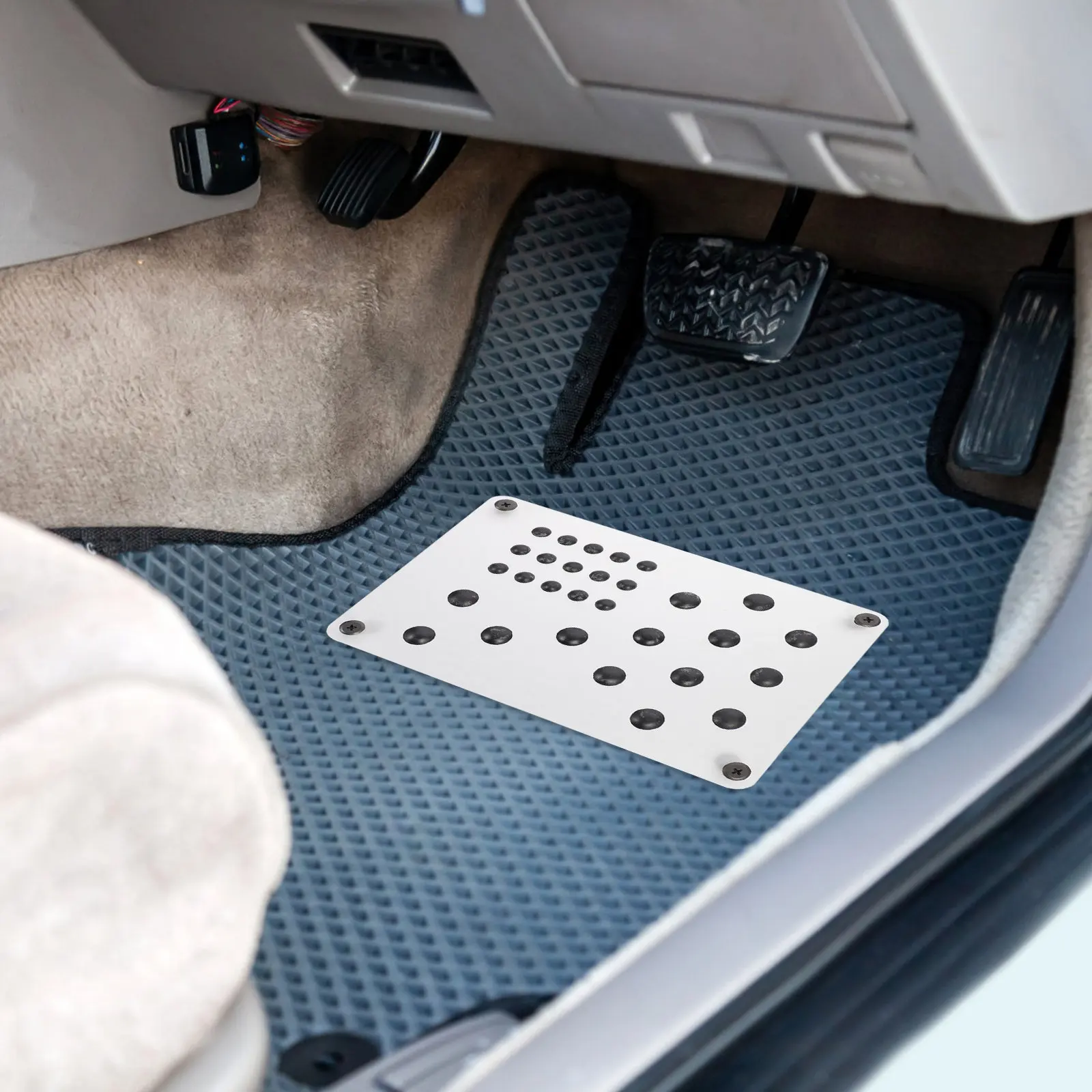 Car Floor Heel Pad Pedal Plate Set Non Slip Rust Resistant Durable Easy Install for Truck Interior