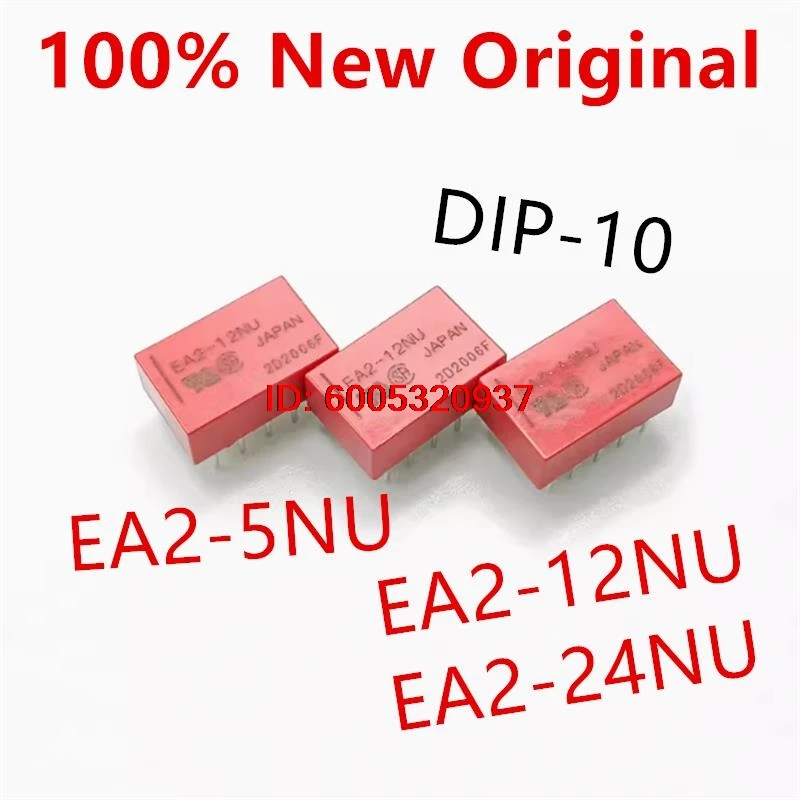 10piece  EA2-5NU 、EA2-12NU 、EA2-24NU  DIP-10  New small signal relay