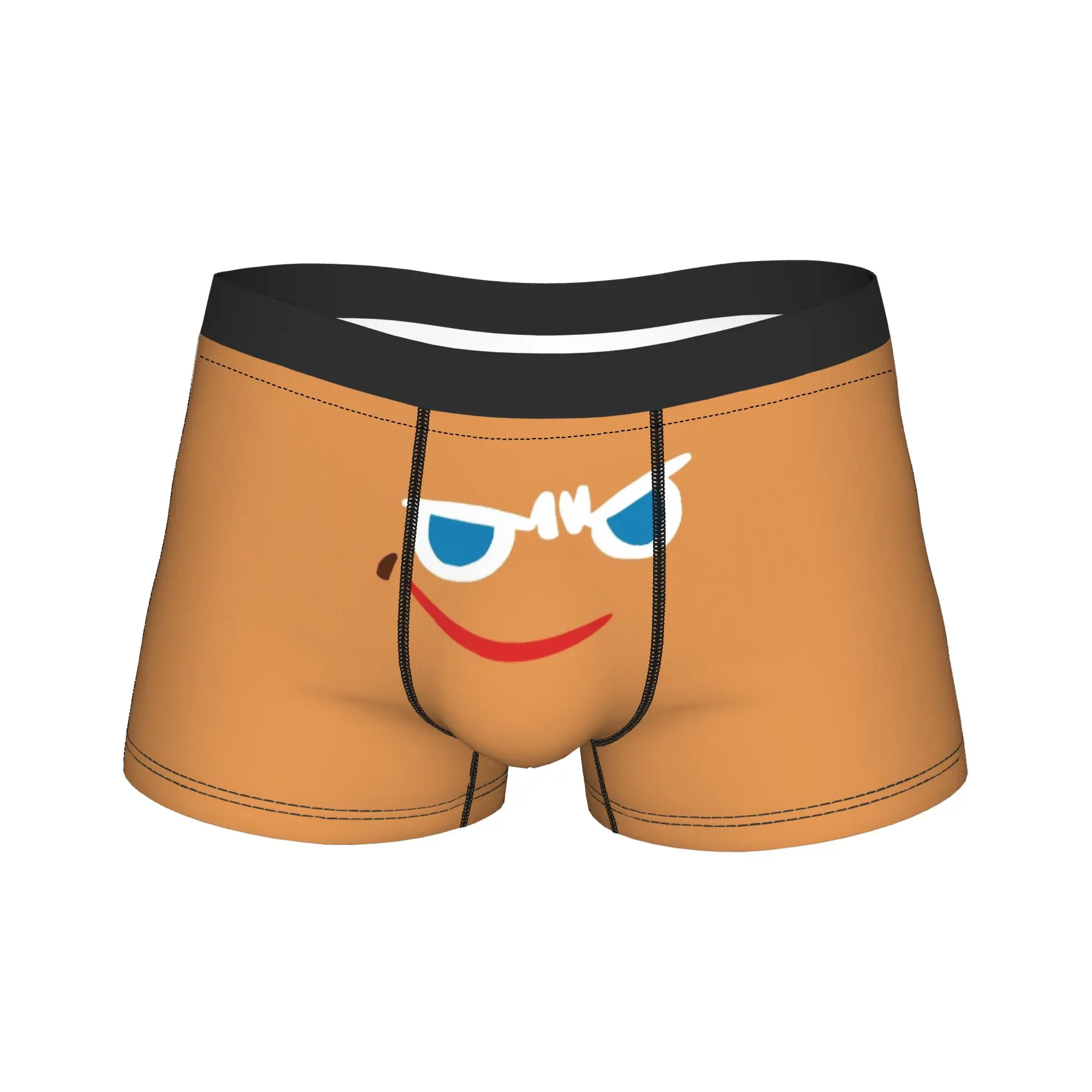 

Men Gingerbrave Cursed Face Long Underwear Cookie Run Kingdom Novelty Boxer Briefs Shorts Panties Male Polyester Underpants