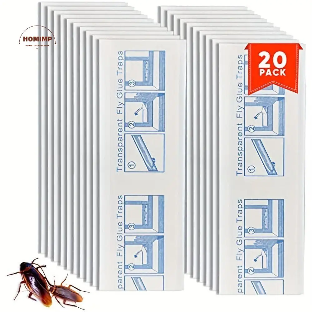 

20 Pcs Single-Sided Fly Sticker Transparent Strong Flies Window Stickers Environmentally Friendly Non-Toxic Fly Glue Board