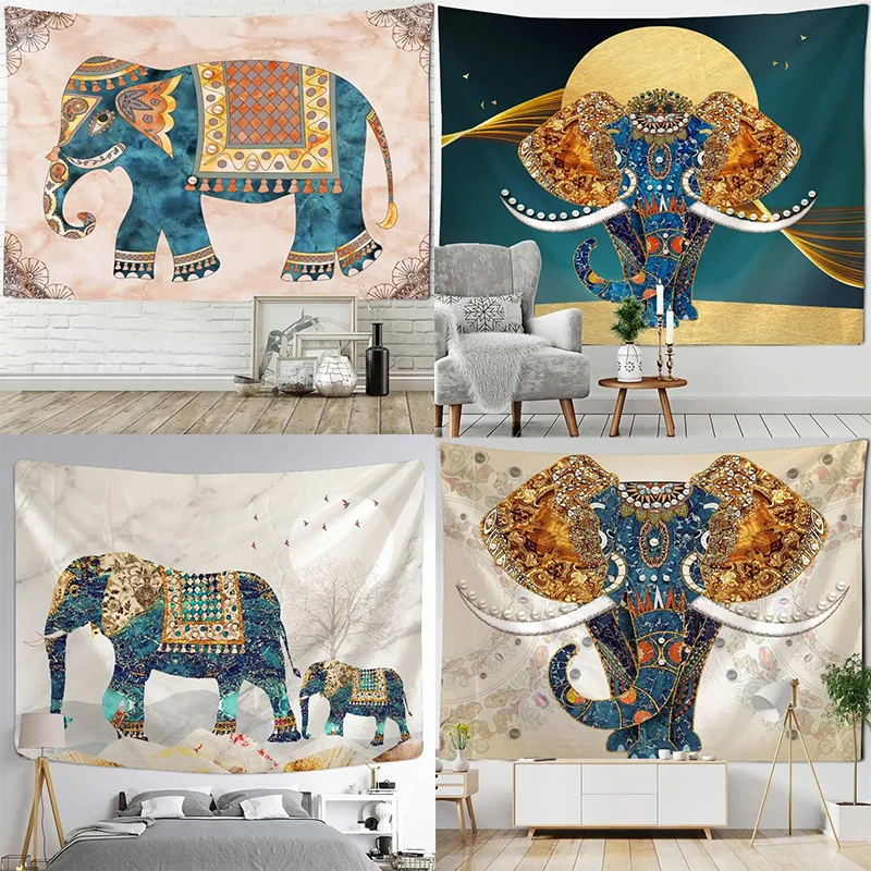 Vintage Elephant Mural Tapestry Office Living Room Decoration Home Wall Tapestry