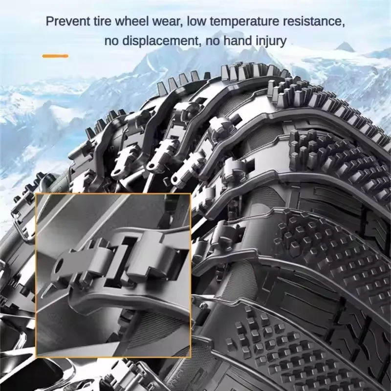 Reusable Thickened Snow Chains Automobile Car Portable Pickup SUV Emergency Snow Ties Anti-skid Chains Winter Driving Safety