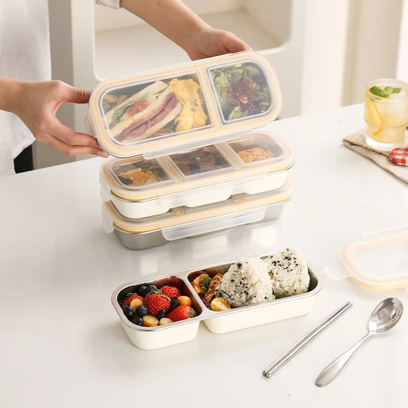 Yjq portable sub-packaging fresh-keeping frozen box outdoor salad multigrain lunch box