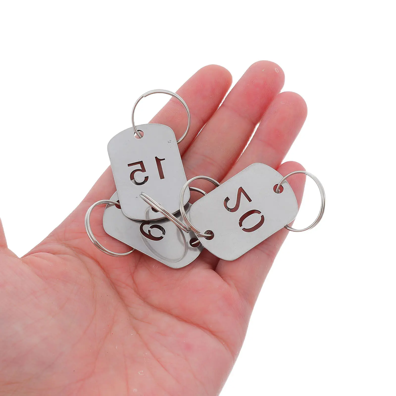 20Pcs Metal Numbers Tags Stainless Steel Key Engraved Numerical Identification Dorms Hotels Offices Lockers