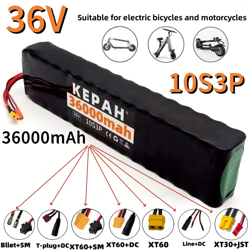 36V Rechargeable Lithium Battery Pack lpega18650 10S3P 500W Power Modified 36V Electric Scooter Battery