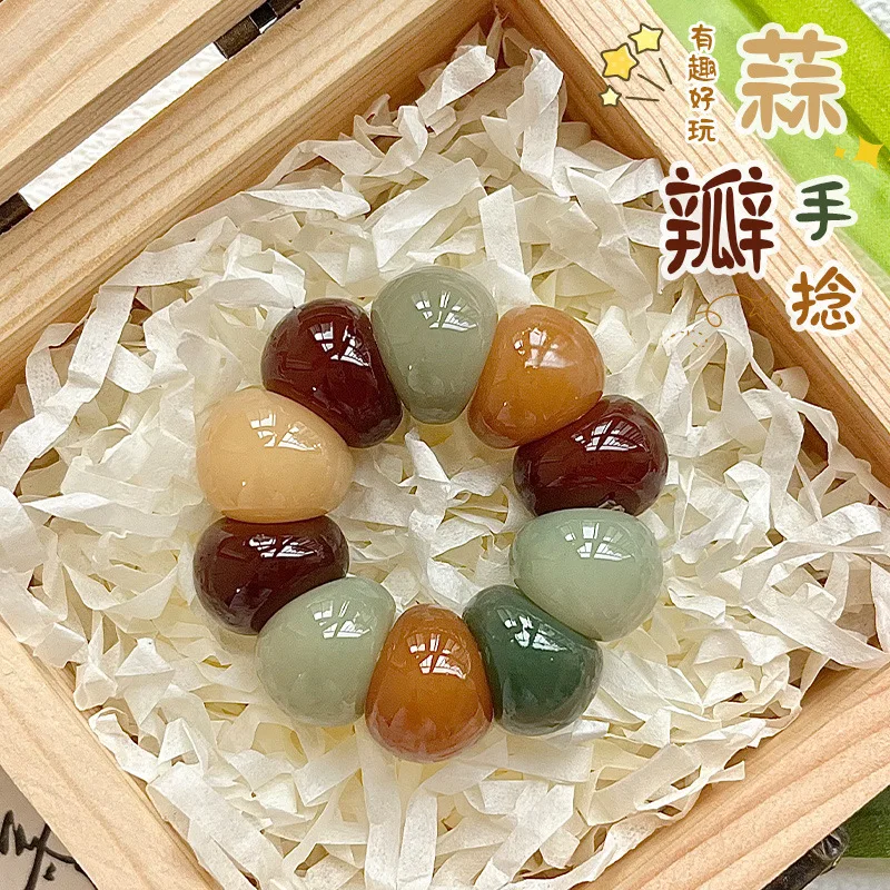 Garlic Clove Large Intestine Soft Bodhi Root Finger Tip Hand Twist Buddha Bead Bracelet