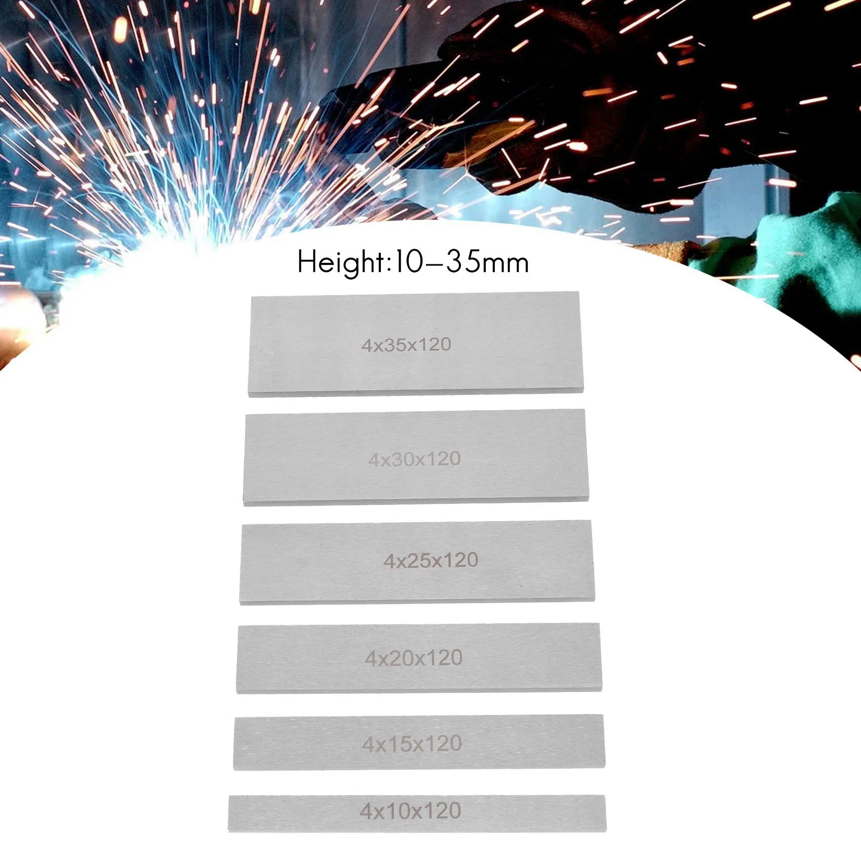 A84E-6 Pairs 12Pcs Parallel Pad Gauge Block Alloy Steel CNC Milling Pads Set 120Mm X (10-35Mm) For Vice Milling Machine Lathe