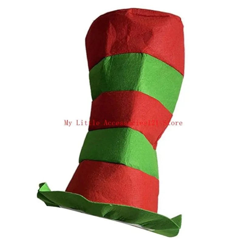 Cappello alto in tessuto non tessuto cappello a strisce colorate per esibizioni per festive cappello