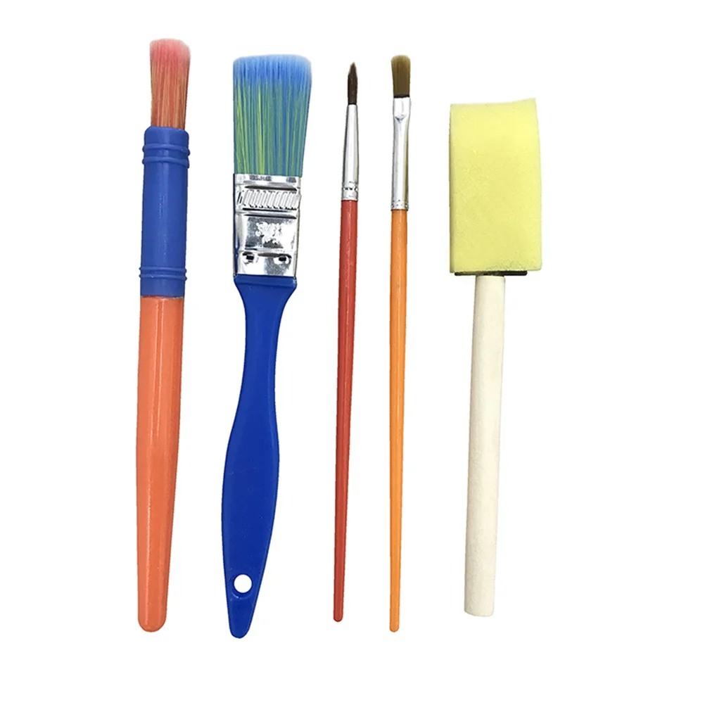 

47pcs Kids Painting Brush Set Sponge Art Craft Tools Diy Learning Includes 26 Letters A- Absorbent Eva Wooden Handle