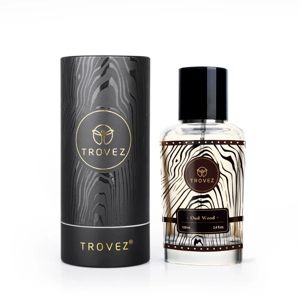 

TROVEZ Oud Wood 100ml Perfume Rich Wood Tone Perfume for Men Women Long-lasting Scent Unisex Fragrance Body Spray Romantic Gift