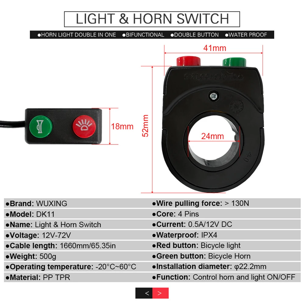 

Practical Ebike Headlight Tail Lights Spare Tail Lights ABS Plastic Ebike Headlight Replacement Components Part