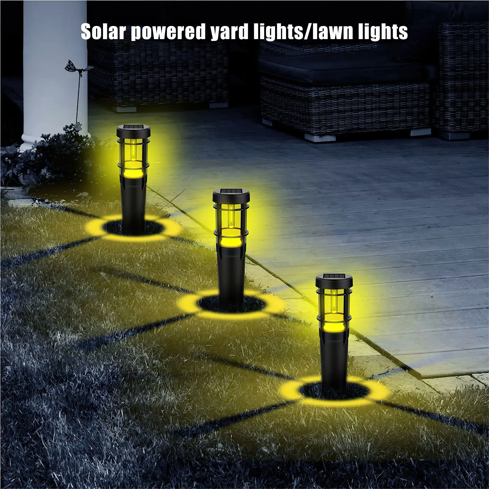 

Halloween Decoration 4pcs LED Lawn Lamp Outdoor Waterproof Solar Patio Garden Light Landscape Lighting For Porch Garden Villa