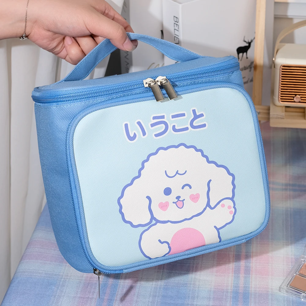 Cartoon Kawaii Makeup Bag Portable Travel Wash Bag Storage Large Toiletry Bag Huge Storage Box Cosmetic Bag Organizer